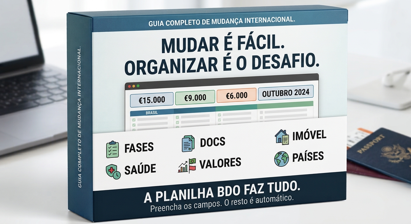 Capa de Rota de Saída: Planilha Completa de Mudança Internacional